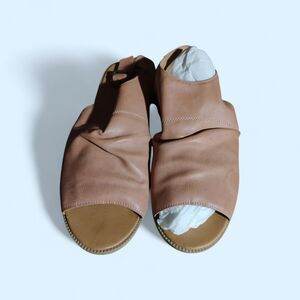 Qupid Blush Pink Ruched Open-Toe Slingback Sandals